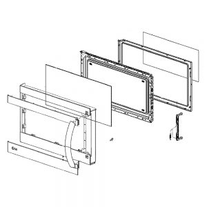 ADC73908103 LG Microwave Full Door Asssembly, Stainless Steel