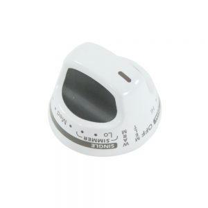 WPW10193253 Whirlpool Stove Burner Control Knob - White