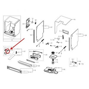 113154 Dacor Dishwasher Bracket Cover-Front