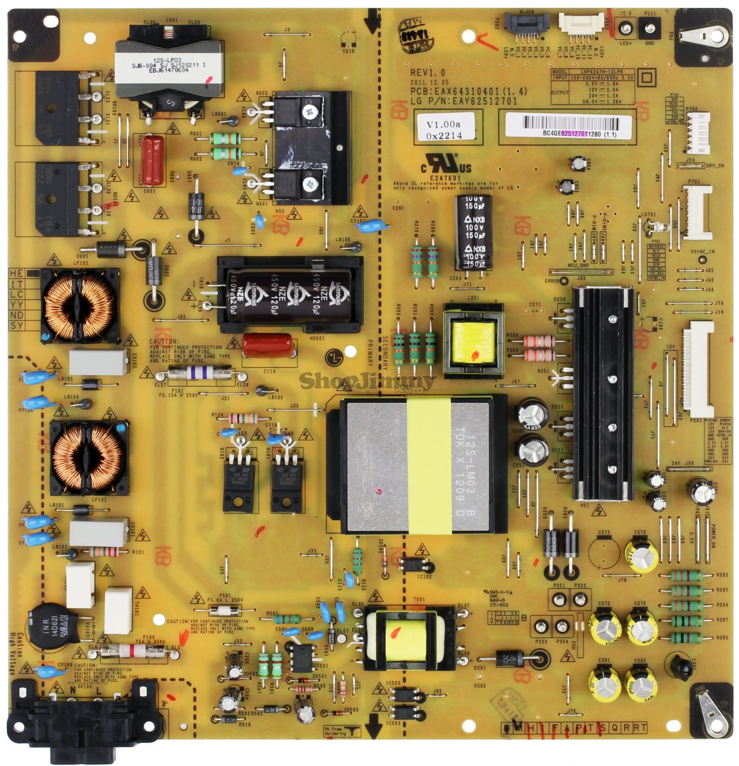 EAY62512701 LG Power Supply Board Assembly