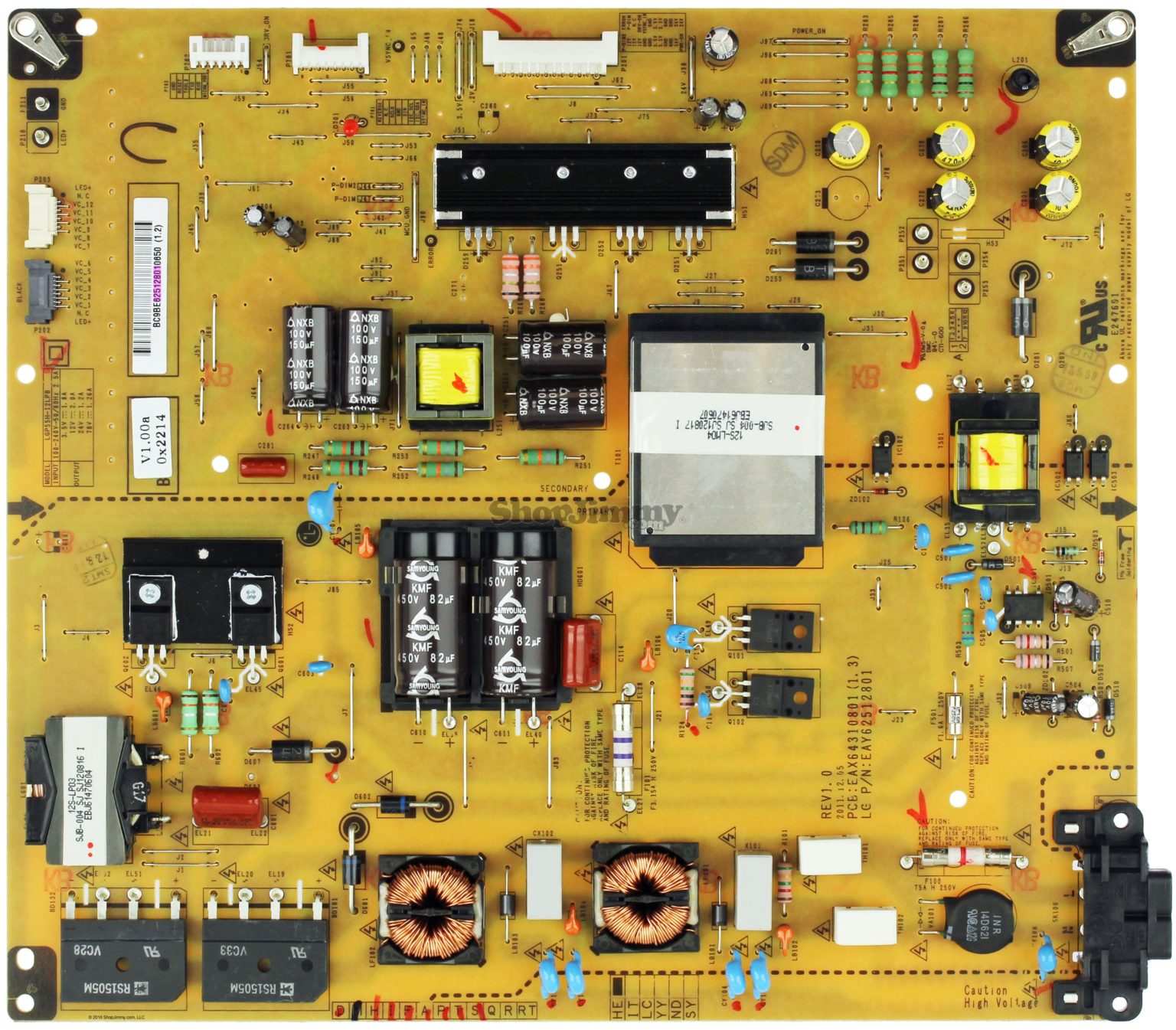 EAY62512801 LG Power Supply Board Assembly