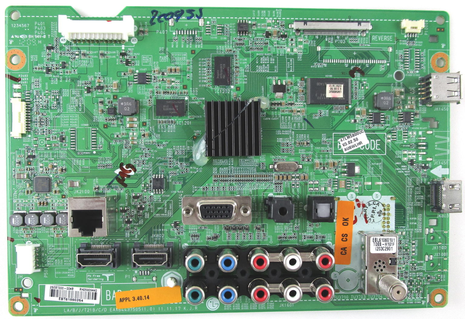 EBT61990254 LG Main Board Chassis Assembly