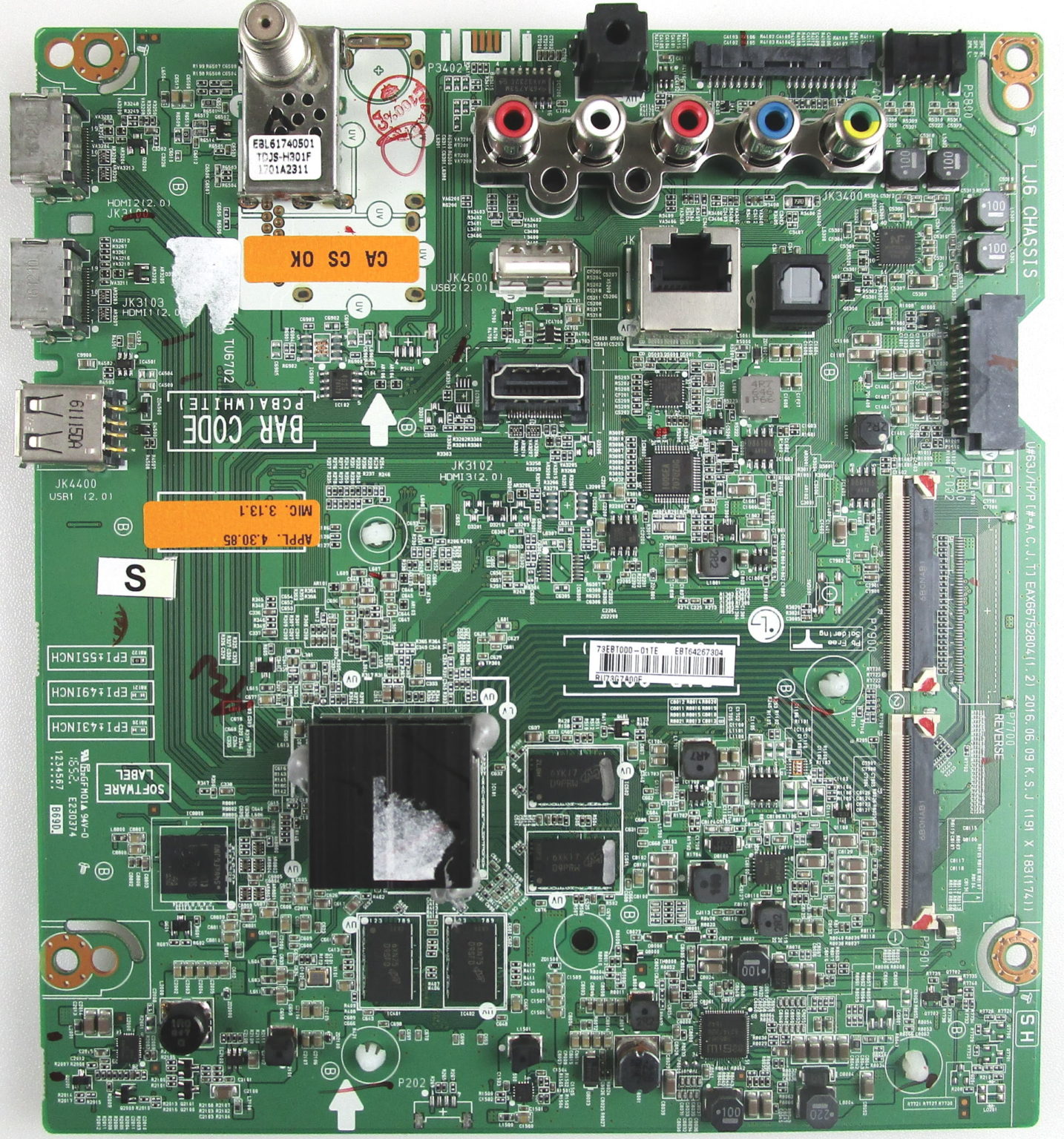 EBT64267304 LG Main Board Chassis Assembly