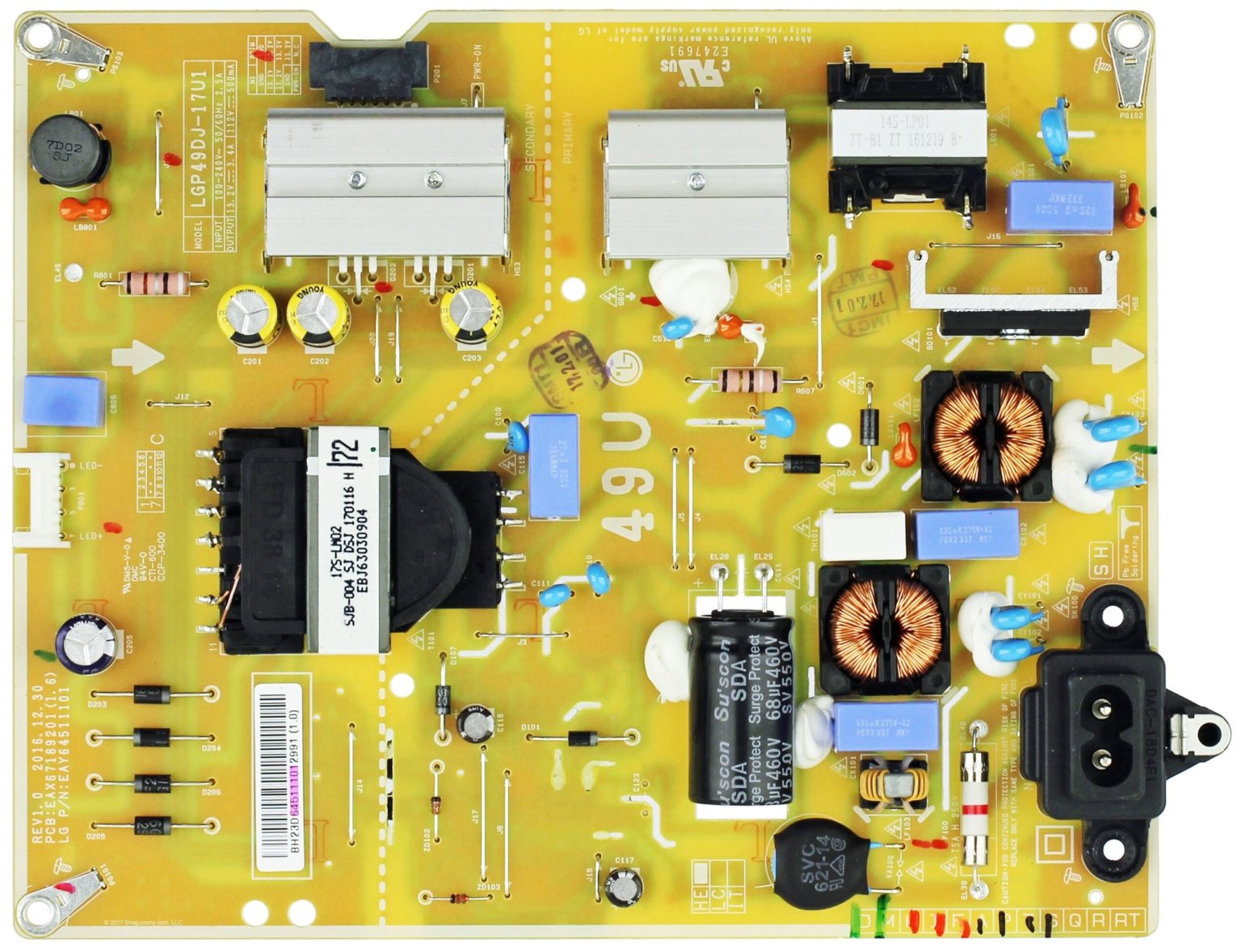 EAY64511101 LG Power Supply Board Assembly